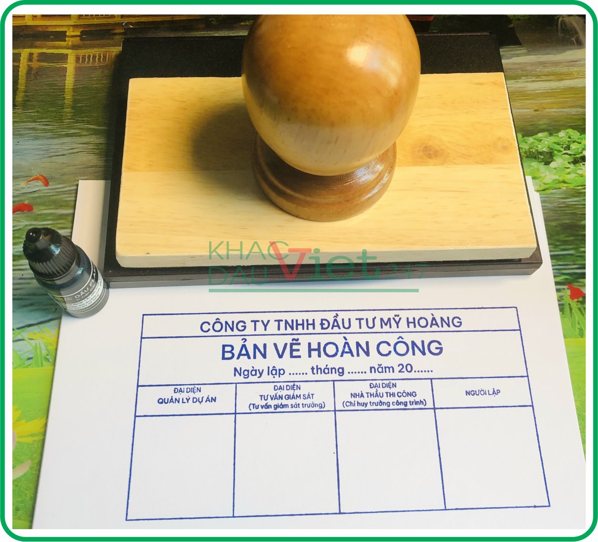 Dấu hoàn công chấm mực 1 dấu hoàn công chấm mực