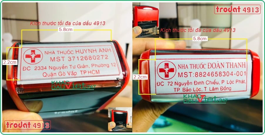 Con dấu vuông nhà thuốc 1 Khắc dấu nhà thuốc tây